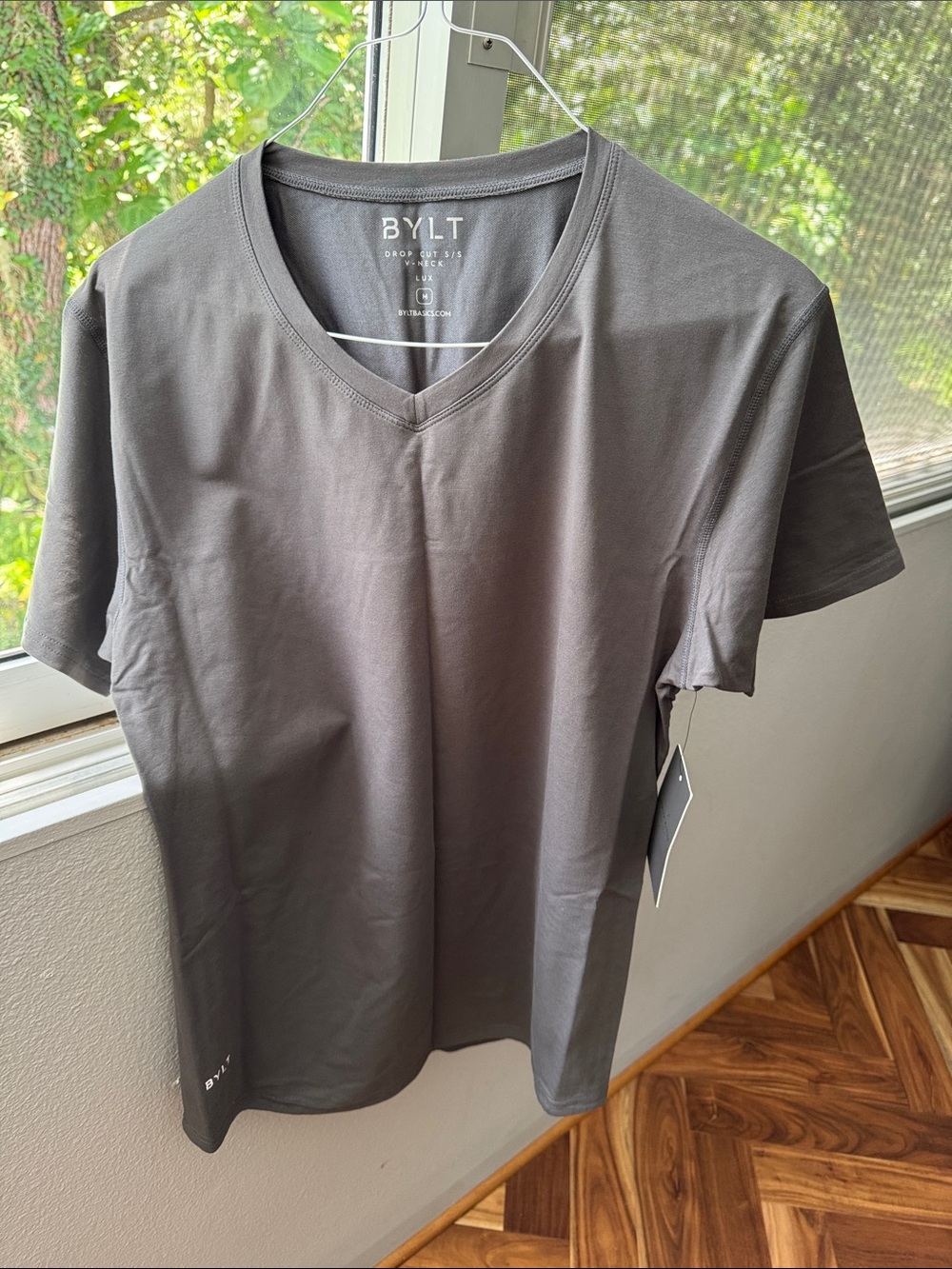 BYLT Basics Men’s V-Neck Tee in Charcoal